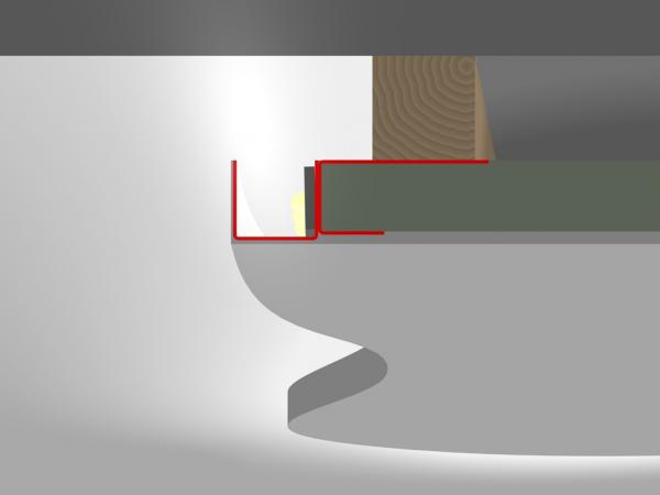 DSL flex 12,5 mm, Biegeprofil für Rundungen